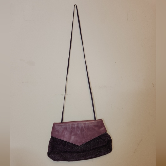 SHARIF Elegant Purple Leather & Suede Texture Women's Bag - Picture 5 of 13